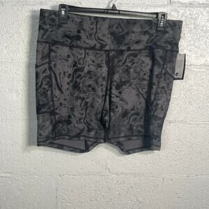 ID Ideology Plus Size Water Bubble Bike Shorts, Deep Black, 2X